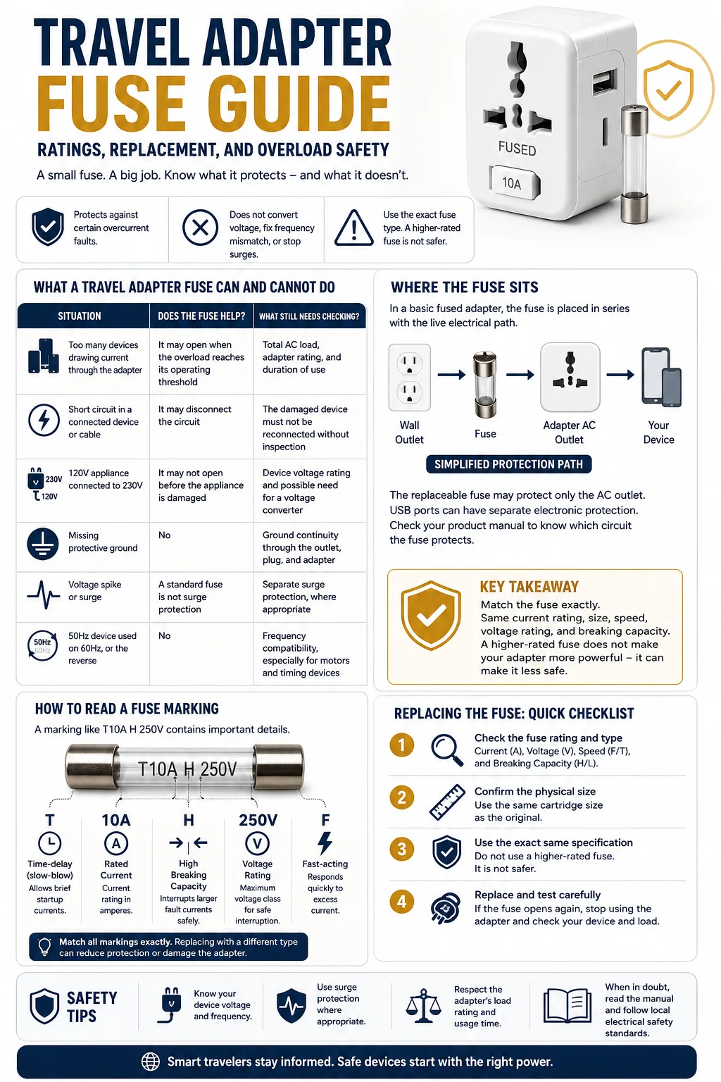 Travel Adapter Fuse Guide Ratings, Replacement, And Overload Safety